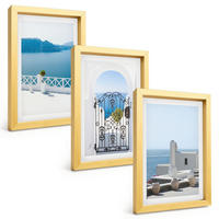 BILDER SET 3er Set - 20x30 cm Goldrahmen - Gebäude am Weißen Meer, Griechenland - Goldfarben, Kunststoff (20/30cm) - TULUP