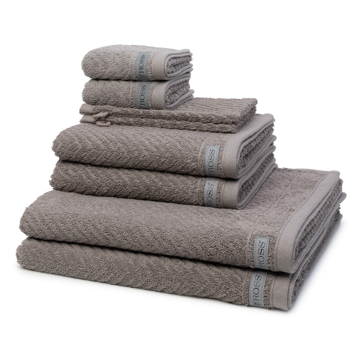 FROTTIERSET Smart 8-teilig - Grau, Textil (50/100cm) - Ross