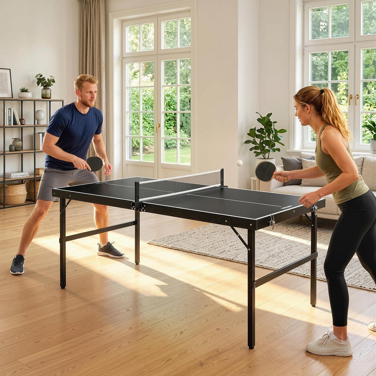 TISCHTENNISPLATTE - Schwarz, Metall (76/152cm) - SPORTNOW