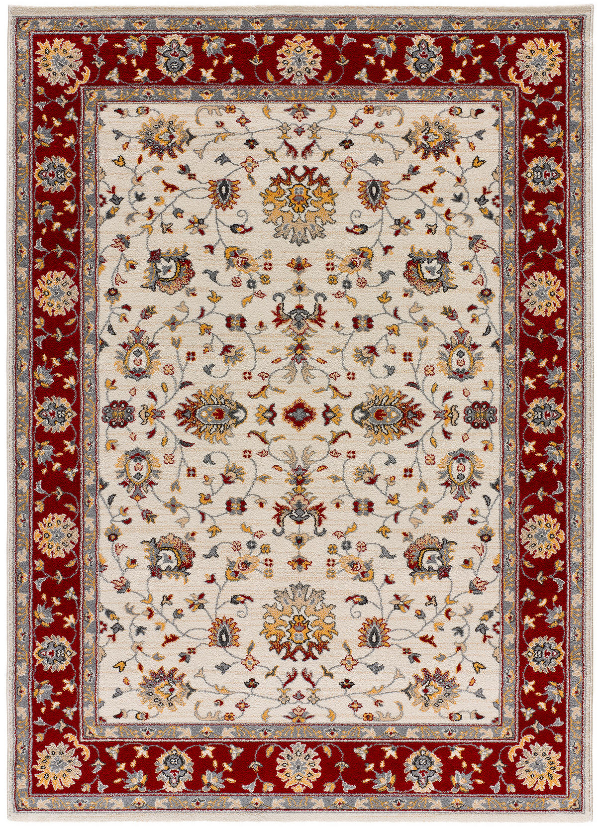 VINTAGE-TEPPICHE Creme Classic 140/200 cm - Rot/Creme, Naturmaterialien/Textil (140/200cm) - Atticgo