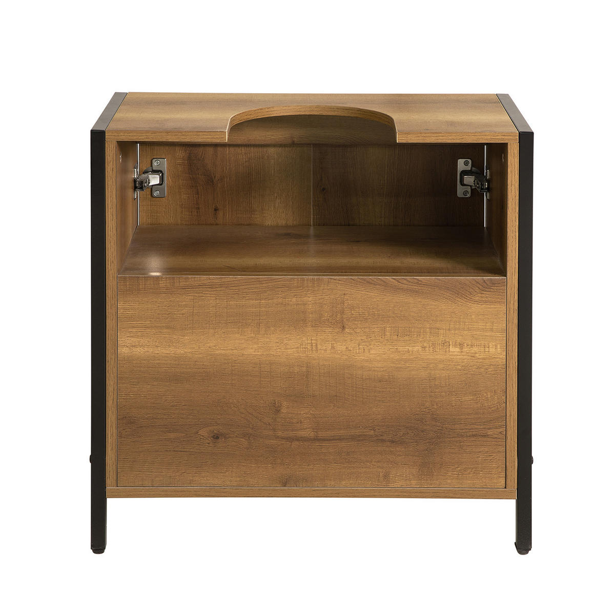 WASCHBECKENUNTERSCHRANK Vintage - Schwarz/Braun, Holzwerkstoff/Metall (30/60/60cm) - SoBuy