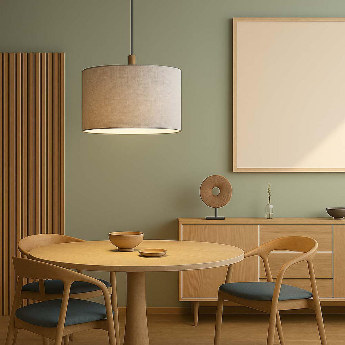 HÄNGELEUCHTE Metall Textil Schwarz - Schwarz, Holz (40/40/120cm) - Globo Lighting