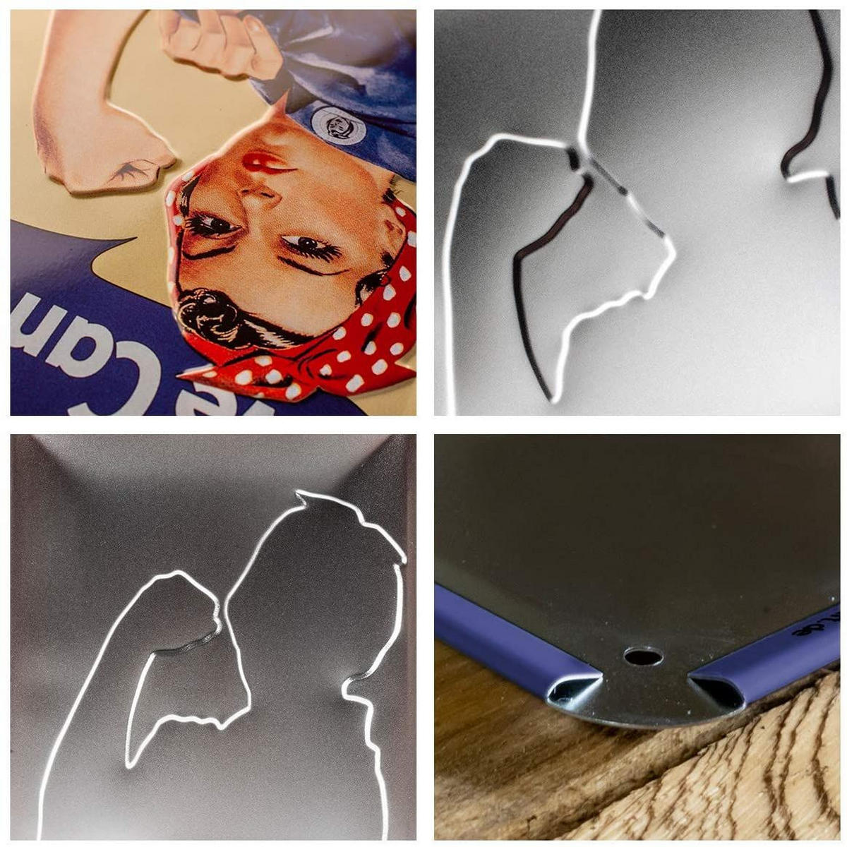 BLECHSCHILD 15/20 cm USA We Can Do It! - Multicolor, Metall (15/20cm) - Nostalgic-Art