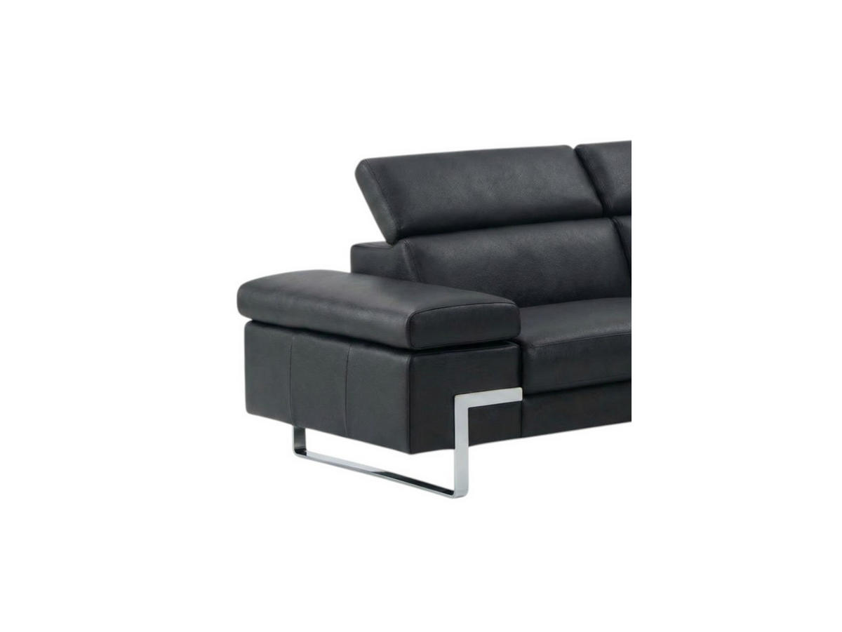2-SITZER Sofa Opera Echtleder Schwarz - Schwarz, Leder/Metall (195/75/109cm)