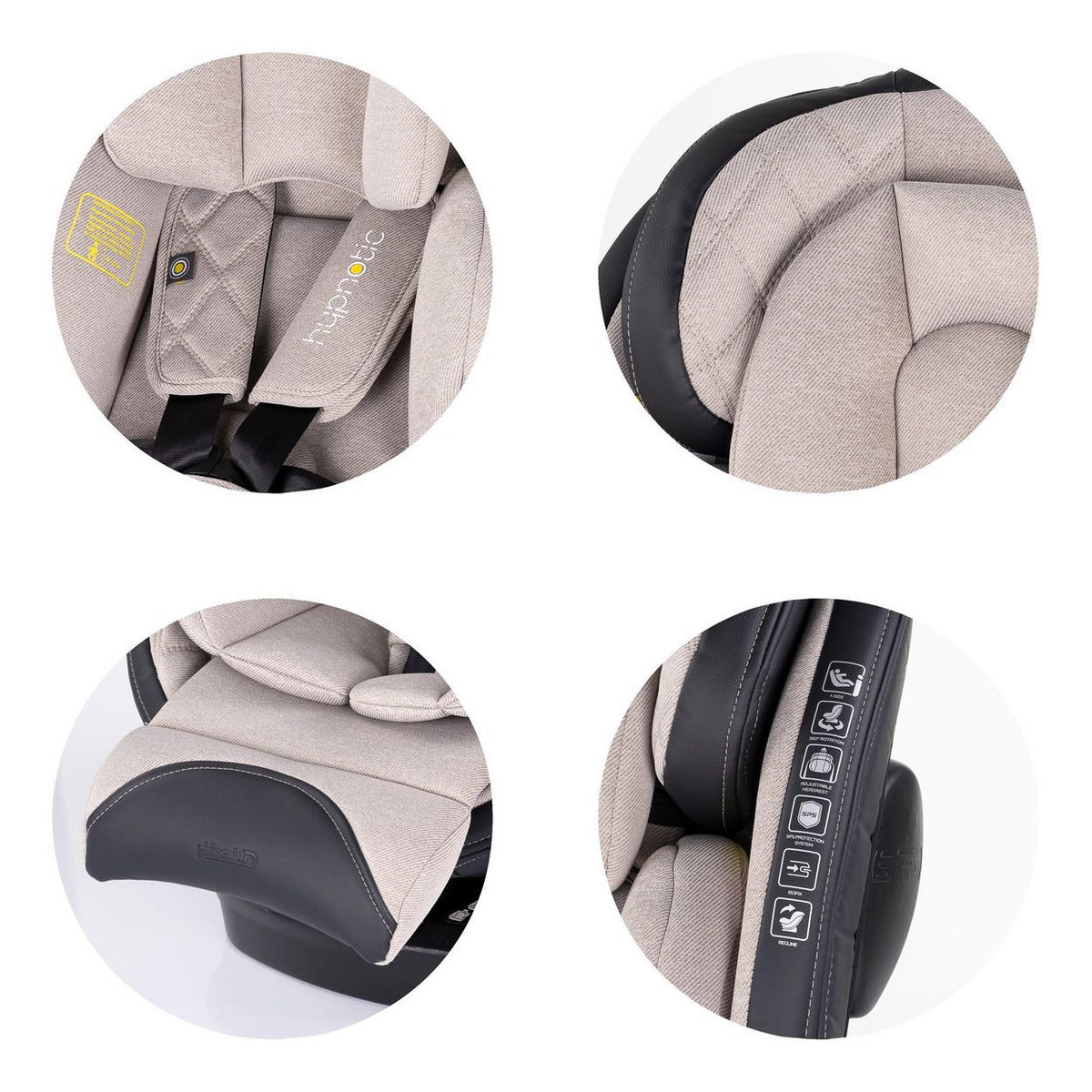 KINDERSITZ Hypnotic i-Size beige (40-150cm) Isofix, Top Tether, Kopfstütze - Beige, Kunststoff (36/75/45cm) - Chipolino