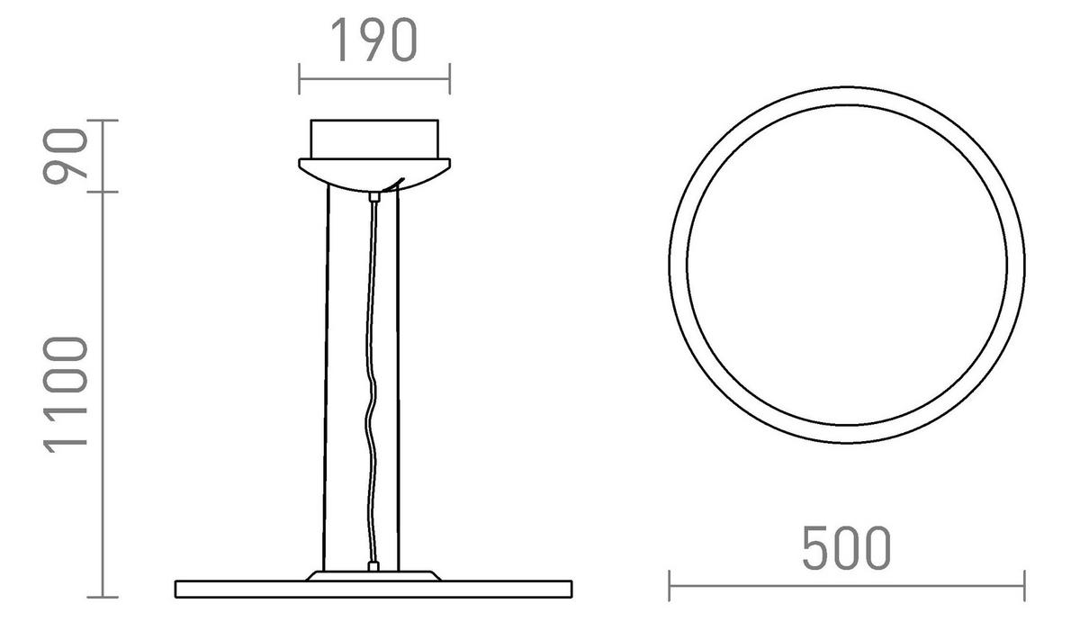 PENDELLEUCHTE MONETA DIMM Weiß 36 W - Weiß, Metall (30/30/120cm) - Rendl