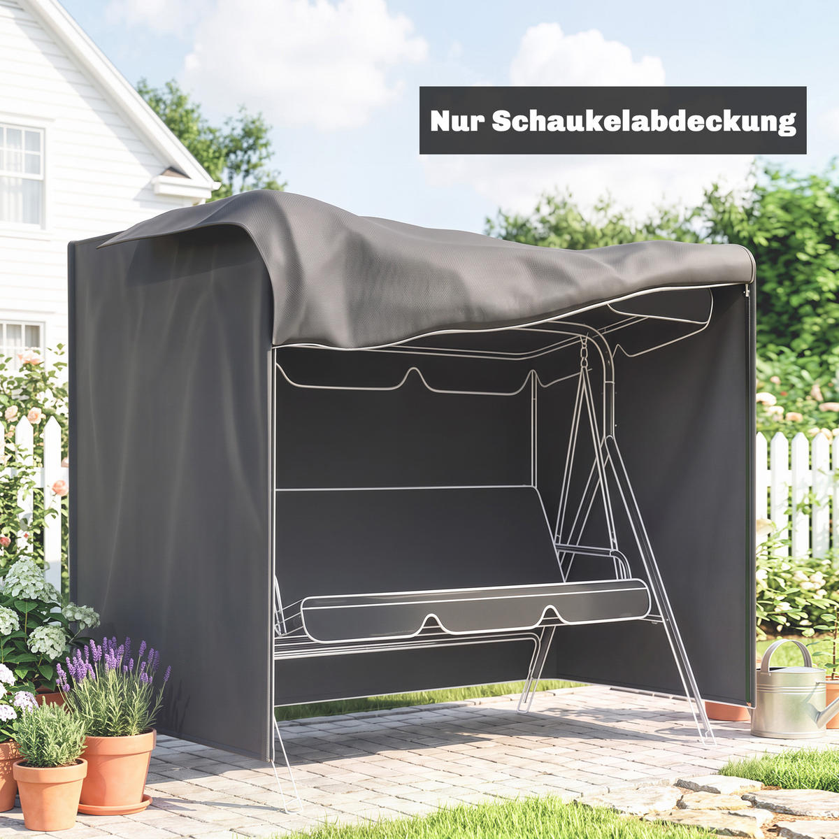 SCHUTZHÜLLE für Hollywoodschaukel aus Polyester Grau - Dunkelgrau, Kunststoff (114/152/177cm) - Outsunny