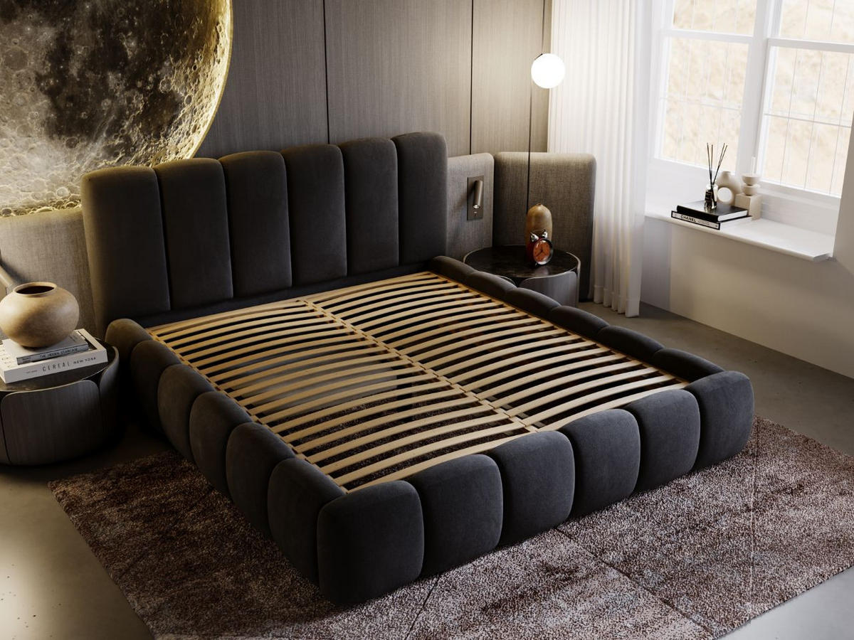 POLSTERBETT Cloud 160x200 Anthracite - Schwarz, Textil (160/200cm) - Graingold