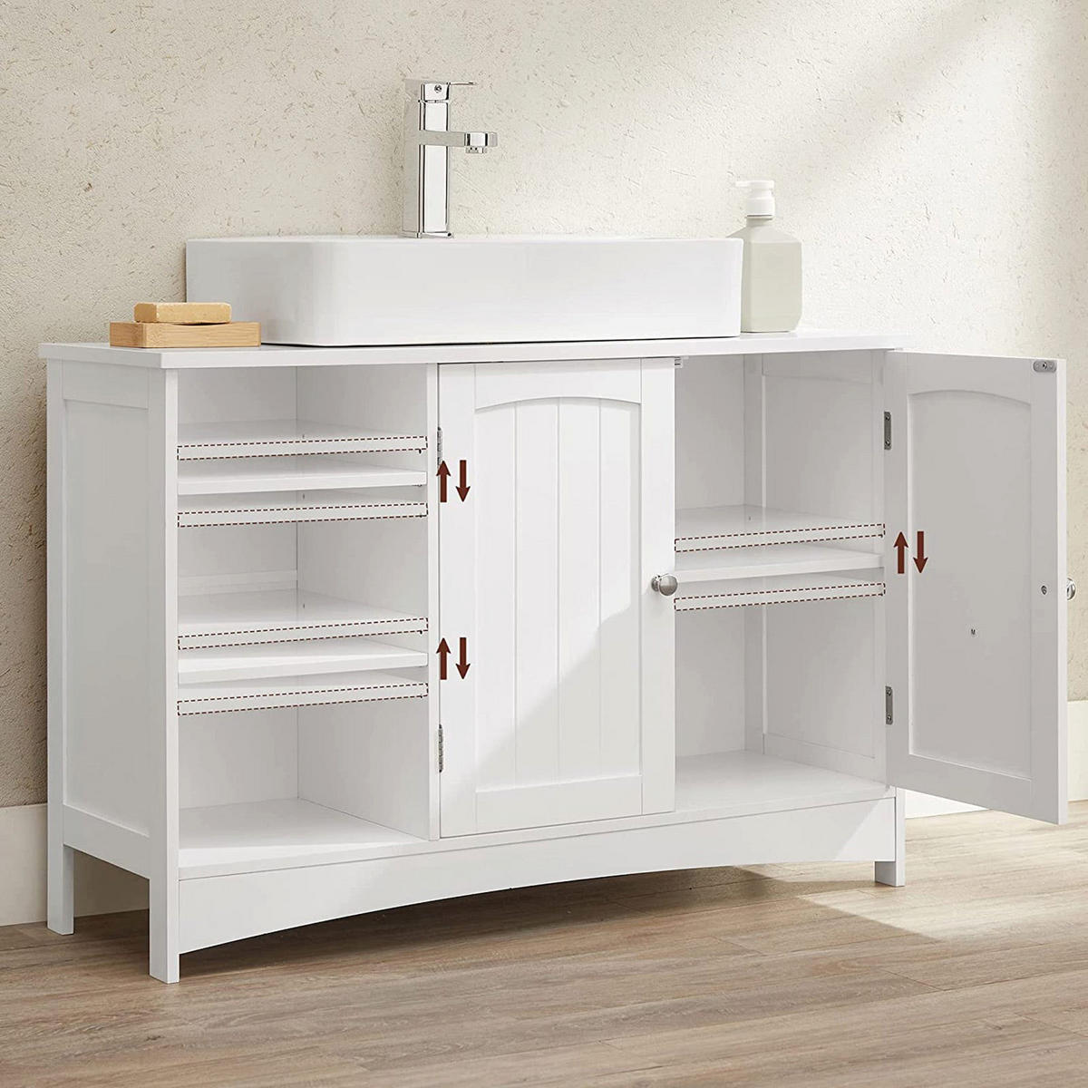 WASCHBECKENUNTERSCHRANK - Weiß, Holzwerkstoff (30/60/90cm) - Hansiro