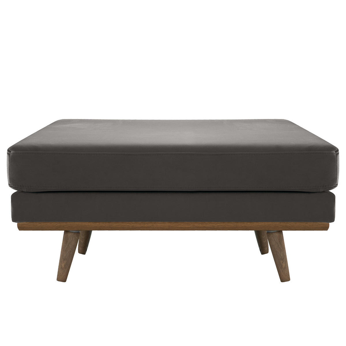 POLSTERHOCKER - Eichefarben/Dunkelgrau, Eichenholz/Textil (85/43/60cm) - home24