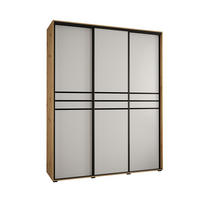 SCHWEBETÜRENSCHRANK 235,2/190/45 3-türig - Schwarz/Weiß, Holz/Metall (190/235/45cm) - Abiks Möbel