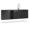 SIDEBOARD Cuba Türen in Schwarz matt - Schwarz, Holzwerkstoff (182/53/35cm) - Vladon