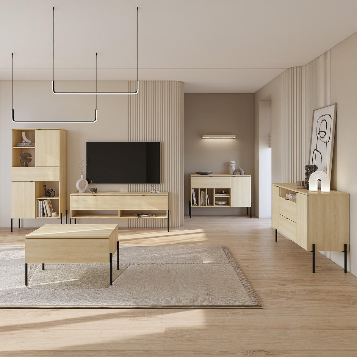 SIDEBOARD Lucilla Holz - Braun, Holzwerkstoff (140/75/40cm) - Petits-meubles