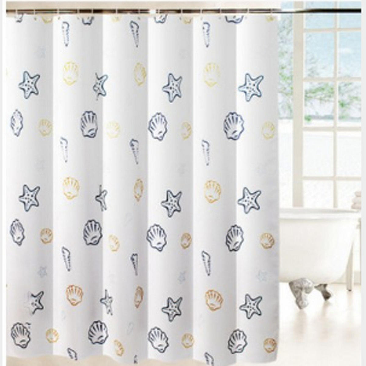 DUSCHVORHANG Polyester niedlich fürs Badezimmer Badewanne - Weiß, Textil (180/180cm) - MCBOSON