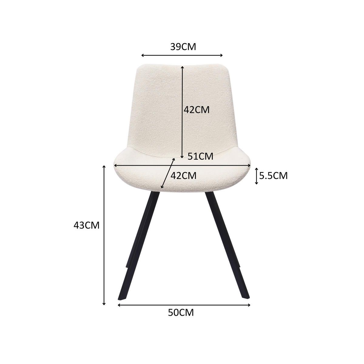 STUHL-SET DE-36866 2 Stück mit Stoffbezug und Drehfunktion Weiß - Weiß, Metall (59/90/54cm) - ComfortXL