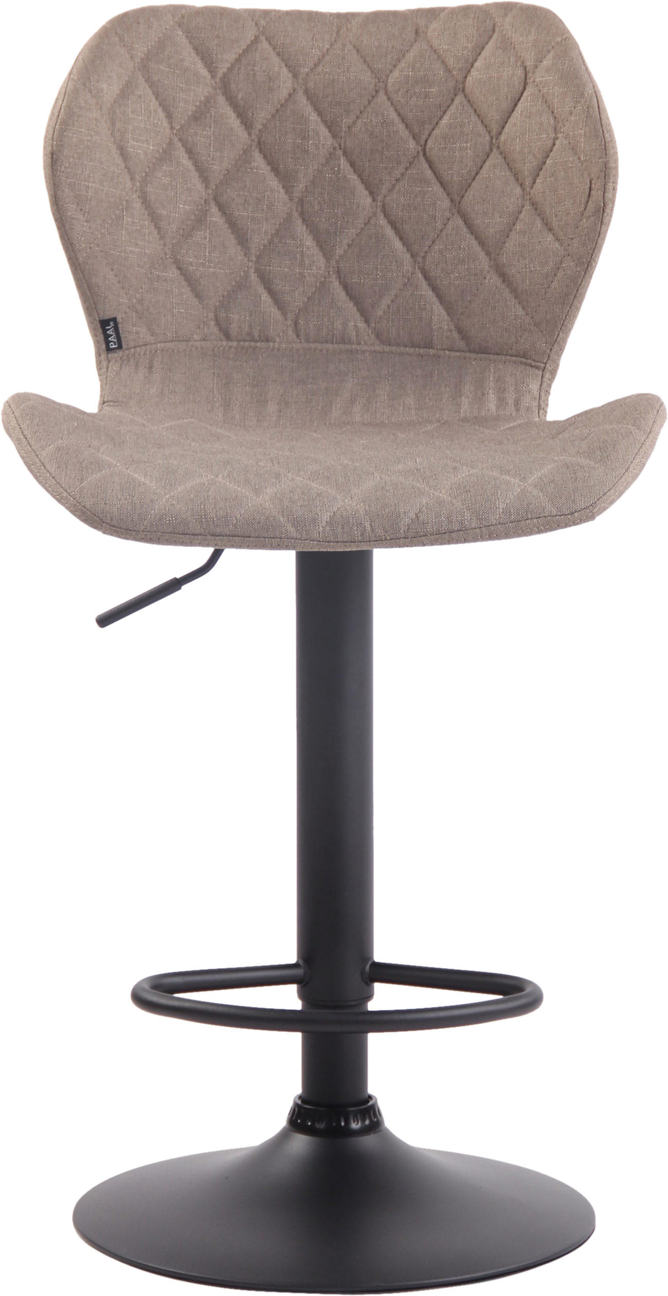BARHOCKER 2er Set Stoff taupe - Taupe/Schwarz, Textil/Metall (47/88/51cm) - CLP