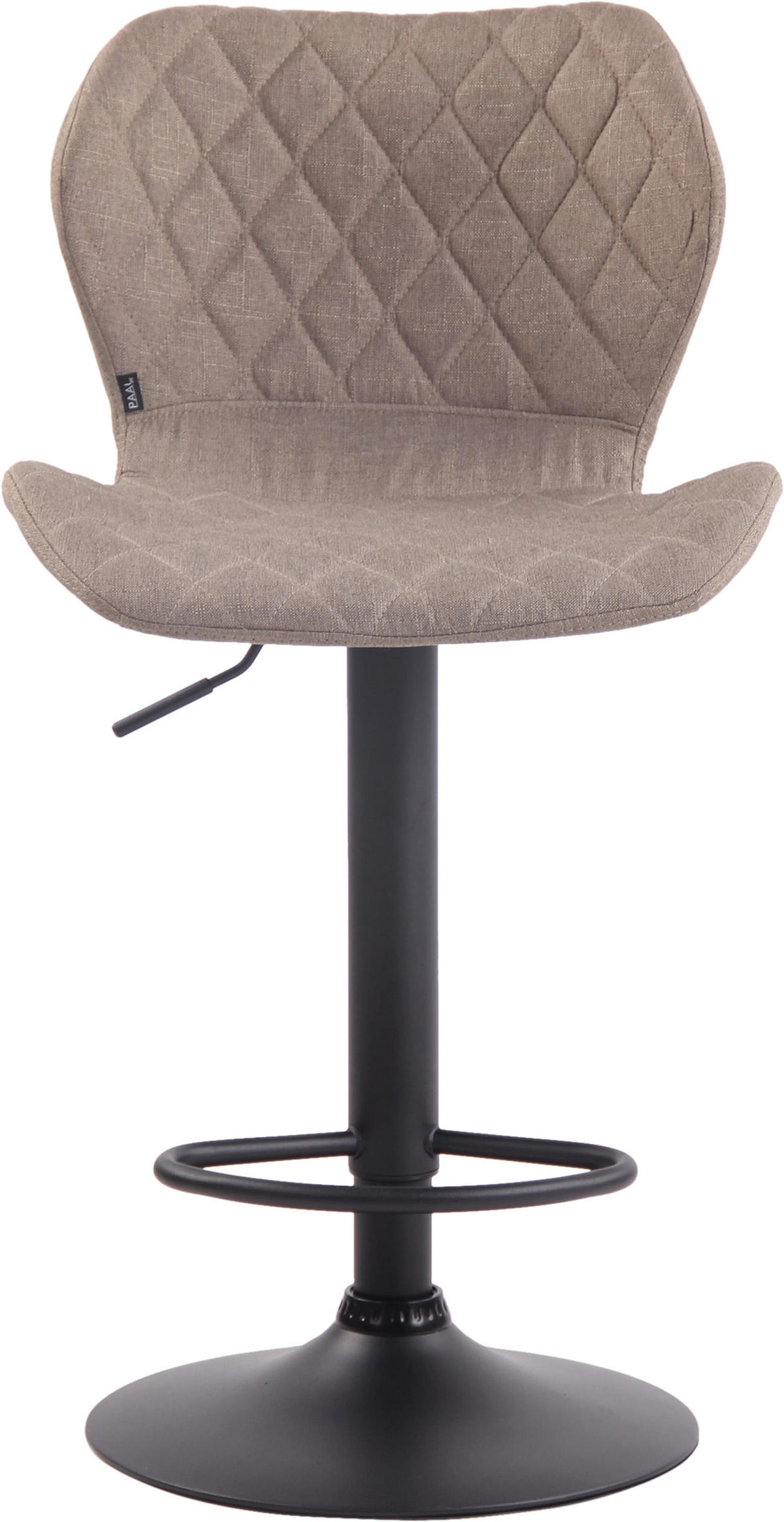 BARHOCKER 2er Set Stoff taupe - Taupe/Schwarz, Textil/Metall (47/88/51cm) - CLP