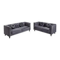 COUCHGARNITUR - 5 Personen - samt - anthrazitgrau Turner - Anthrazit, Textil (163/79/77cm) - Vente-Unique