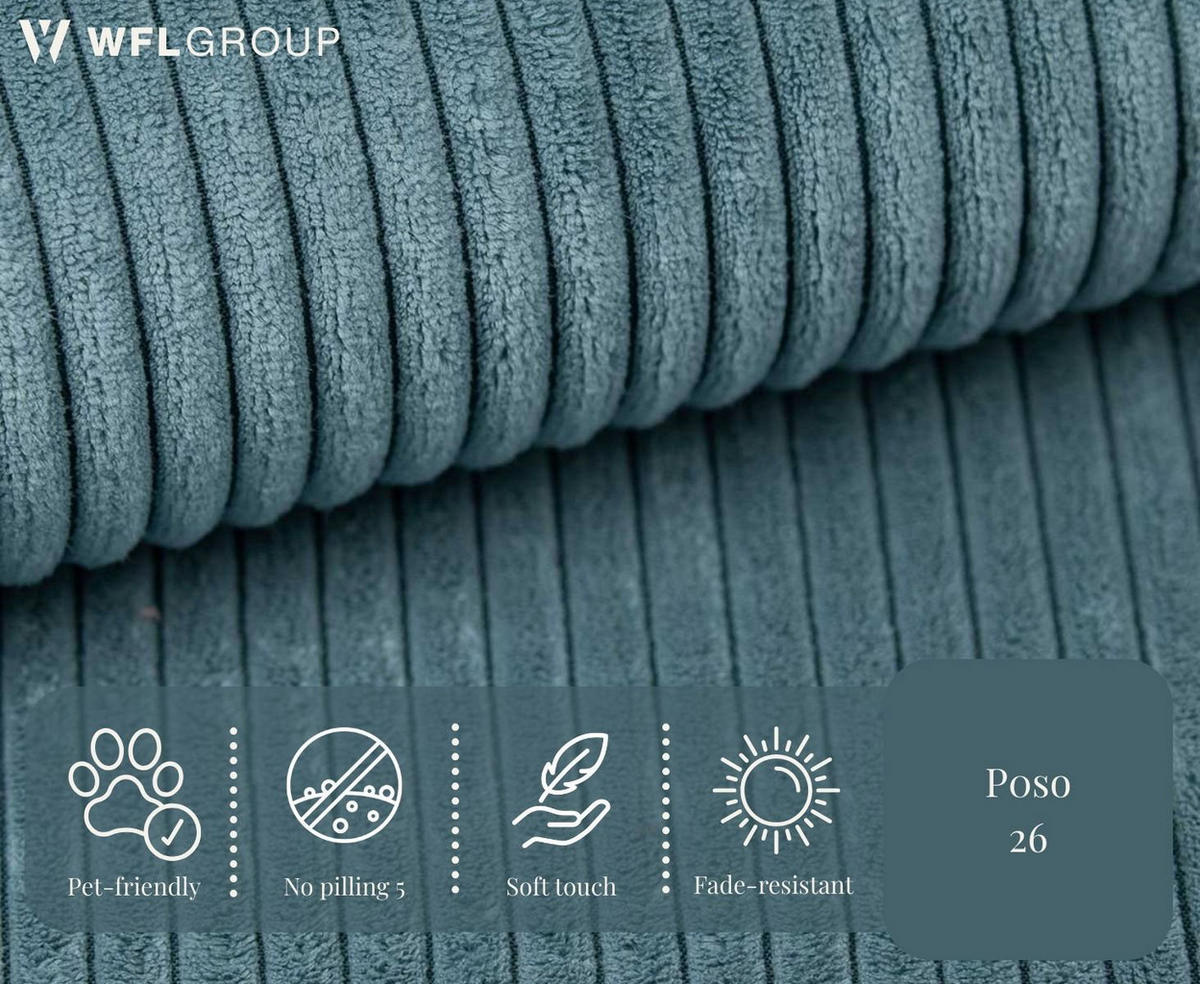 SCHLAFSOFA Lilo mit Bettkasten, Blau Cordstoff 120/86/101 cm - Blau/Schwarz, Kunststoff/Textil (162/86/101cm) - WFL GROUP