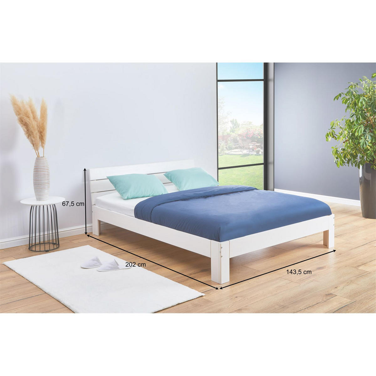 MASSIVHOLZBETT THOMAS 140x190 cm weiß - Weiß, Holz (140/190cm) - IDIMEX