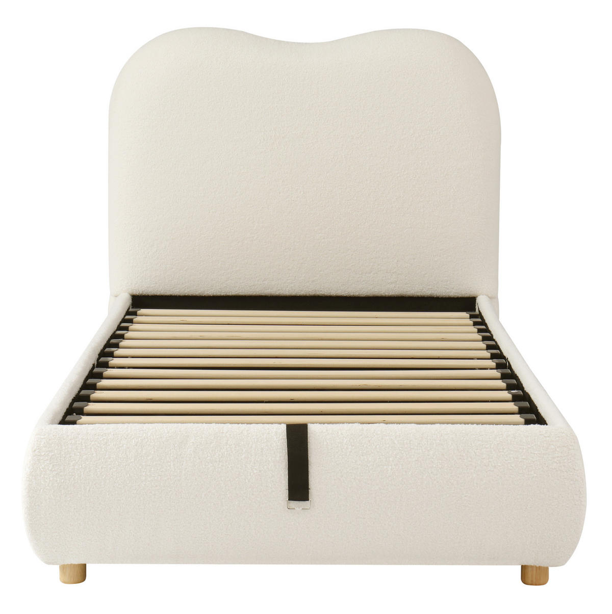 POLSTERBETT mit Stauraum 90x200 cm Bouclé Beige mit Lattenrost - Beige, Metall (90/200cm) - Beauniv
