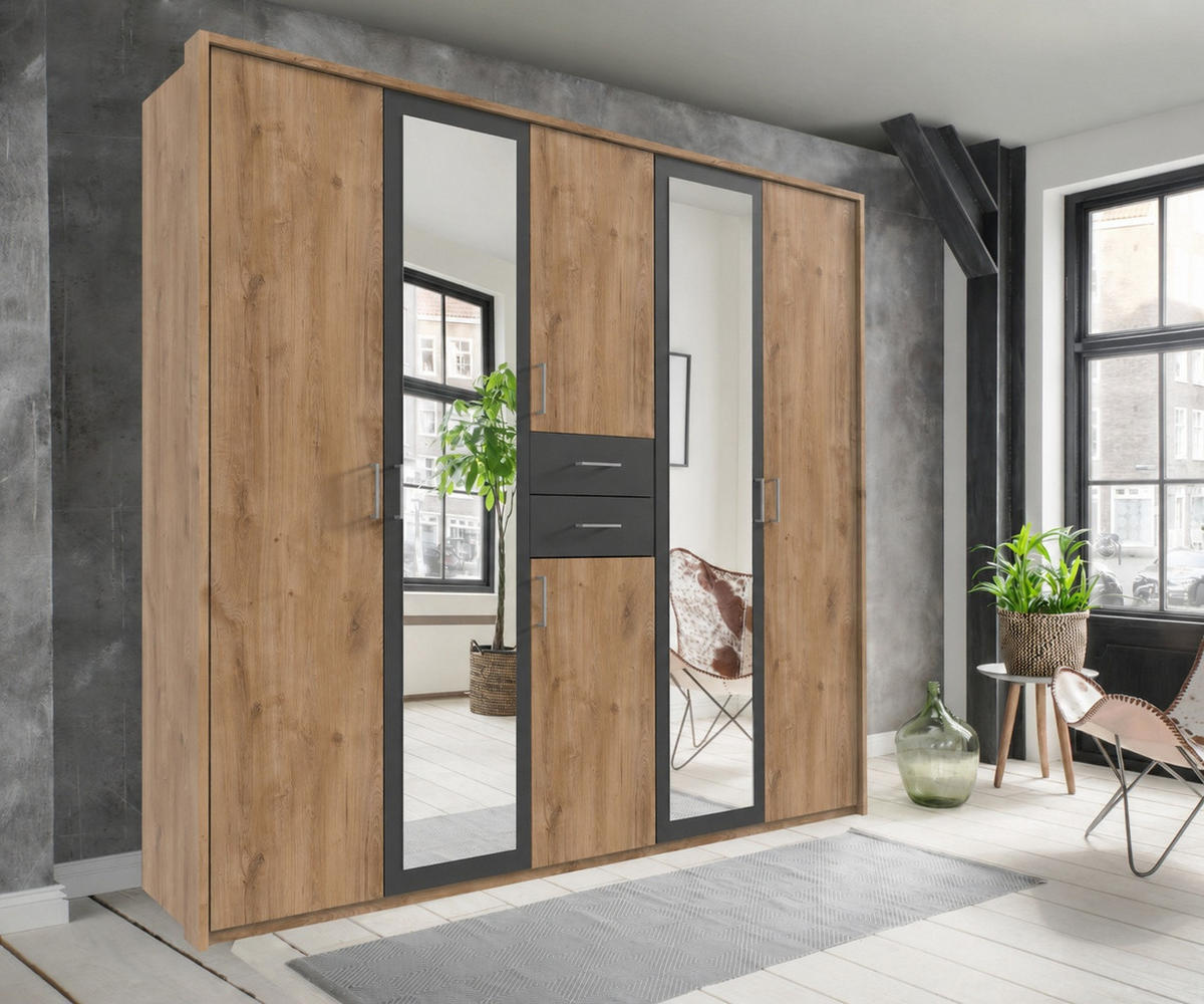 PASSEPARTOUTRAHMEN zum Kleiderschrank 22592, B228/H211/T58 cm, Abschlussrahmen in Eiche Dekor / 22592-01 - Eichefarben, Holzwerkstoff (228/211/12cm) - luma-home