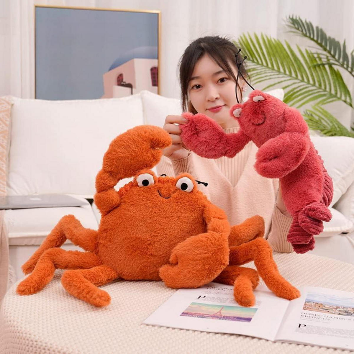 STOFFTIER Krabbe 40 cm - Orange, Textil (25/40cm)