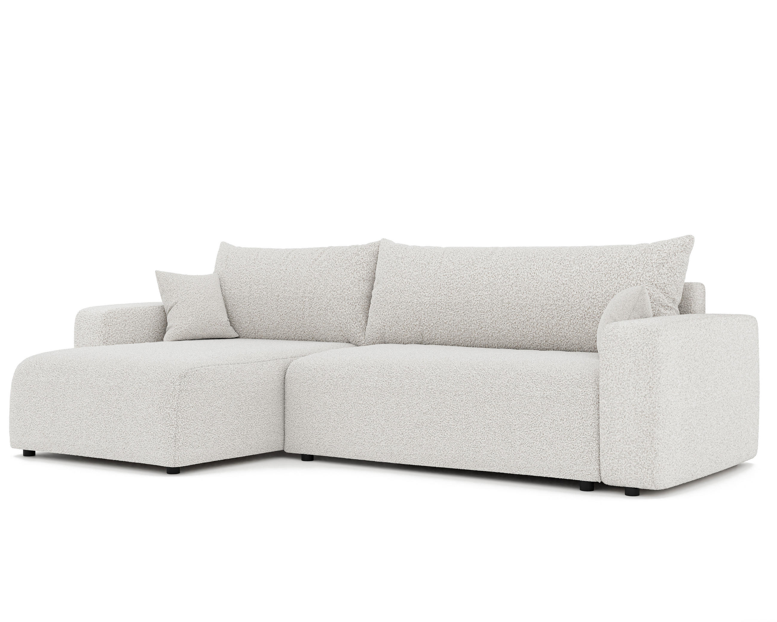 ECKSOFA mit Schlaffunktion und Bettkasten, Beige - Beige/Creme, Holzwerkstoff/Textil (145/278cm) - Idohome