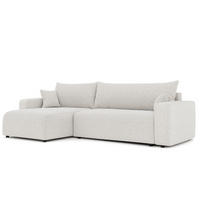 ECKSOFA mit Schlaffunktion und Bettkasten, Beige - Beige/Creme, Holzwerkstoff/Textil (145/278cm) - Idohome