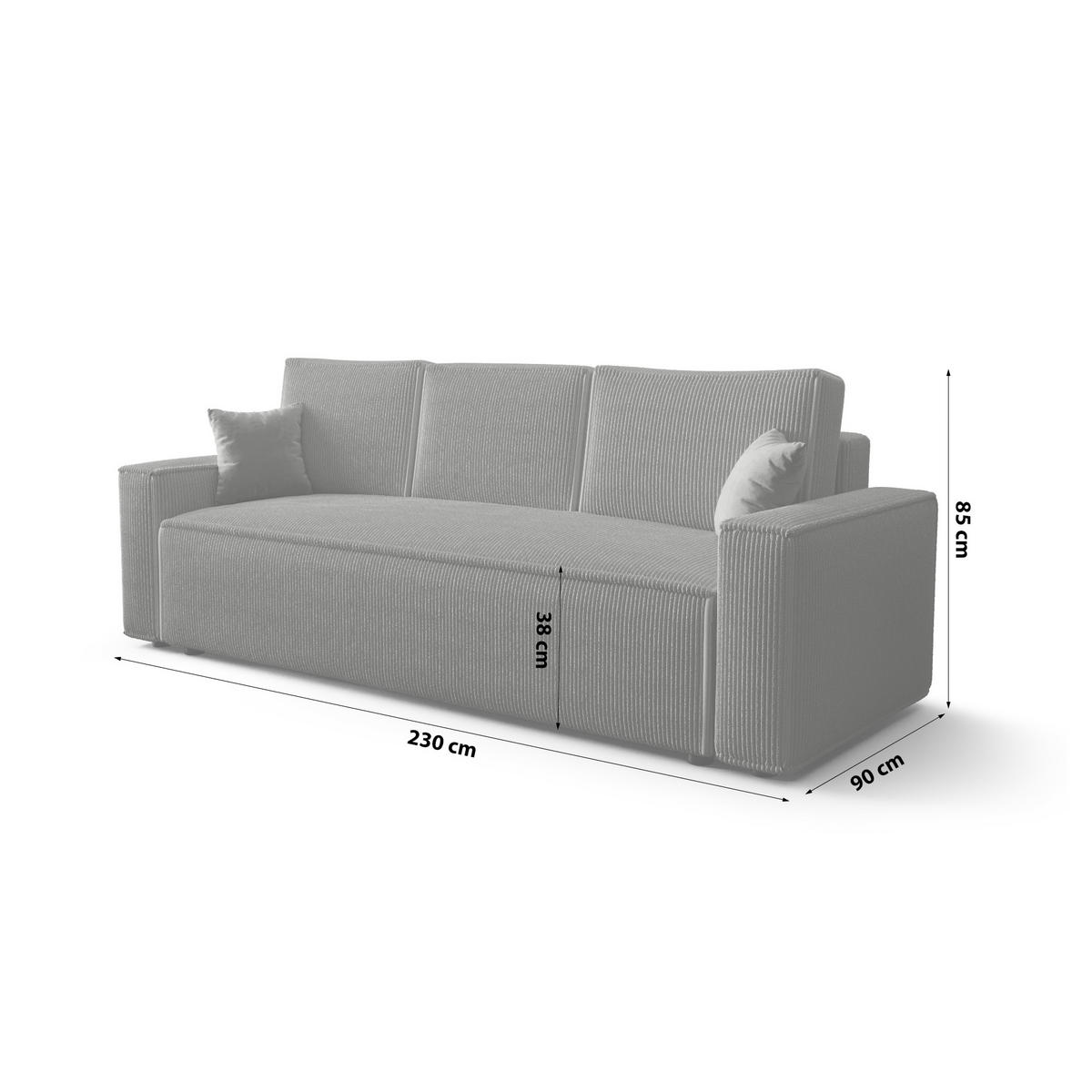 SCHLAFSOFA mit Bettkasten Eldon Grau - Grau, Textil (230/89/85cm) - Fedve