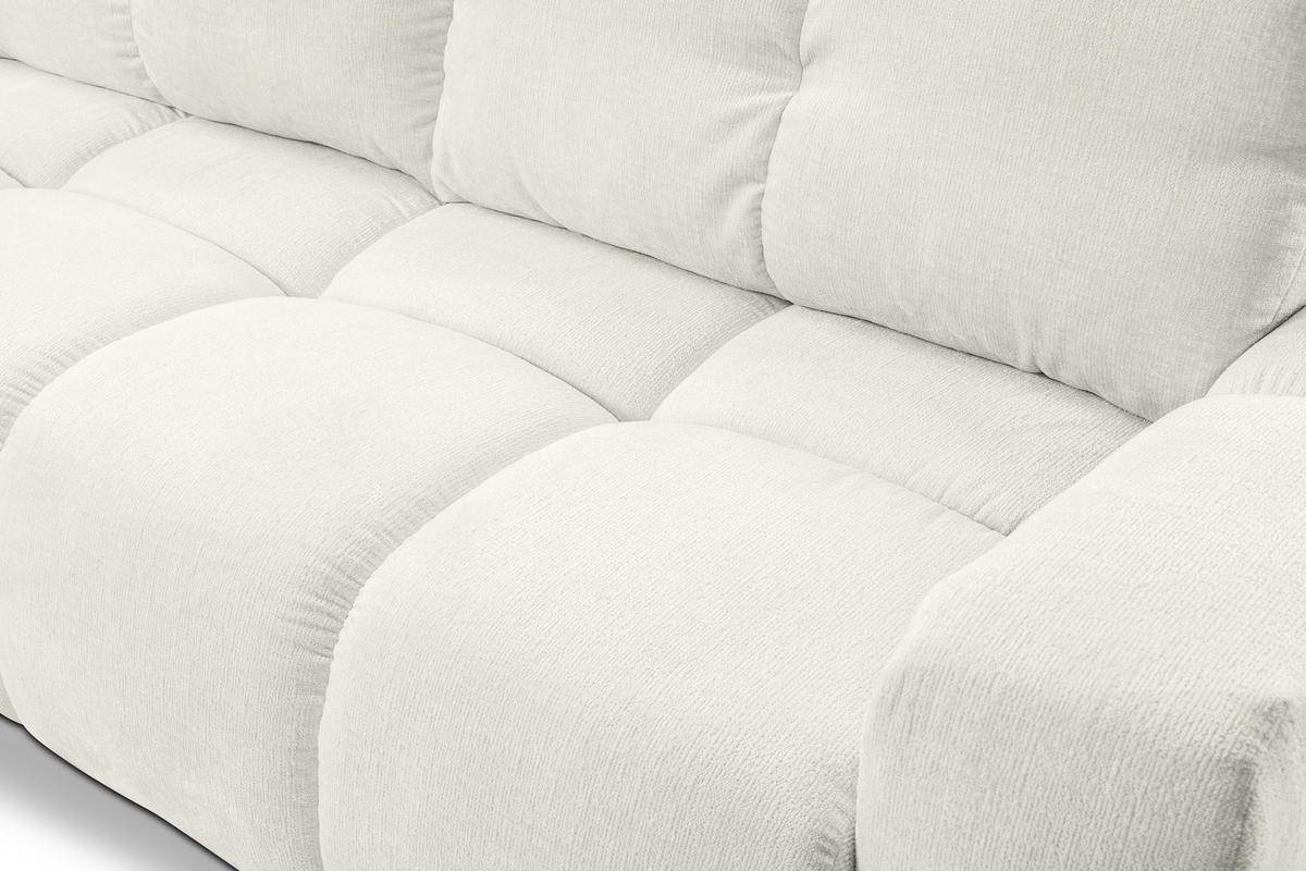 BETTSOFA DUCA Beige Chenille-Stoff mit Schlaffunktion - Beige, Holz (259/90/99cm) - MASSENO