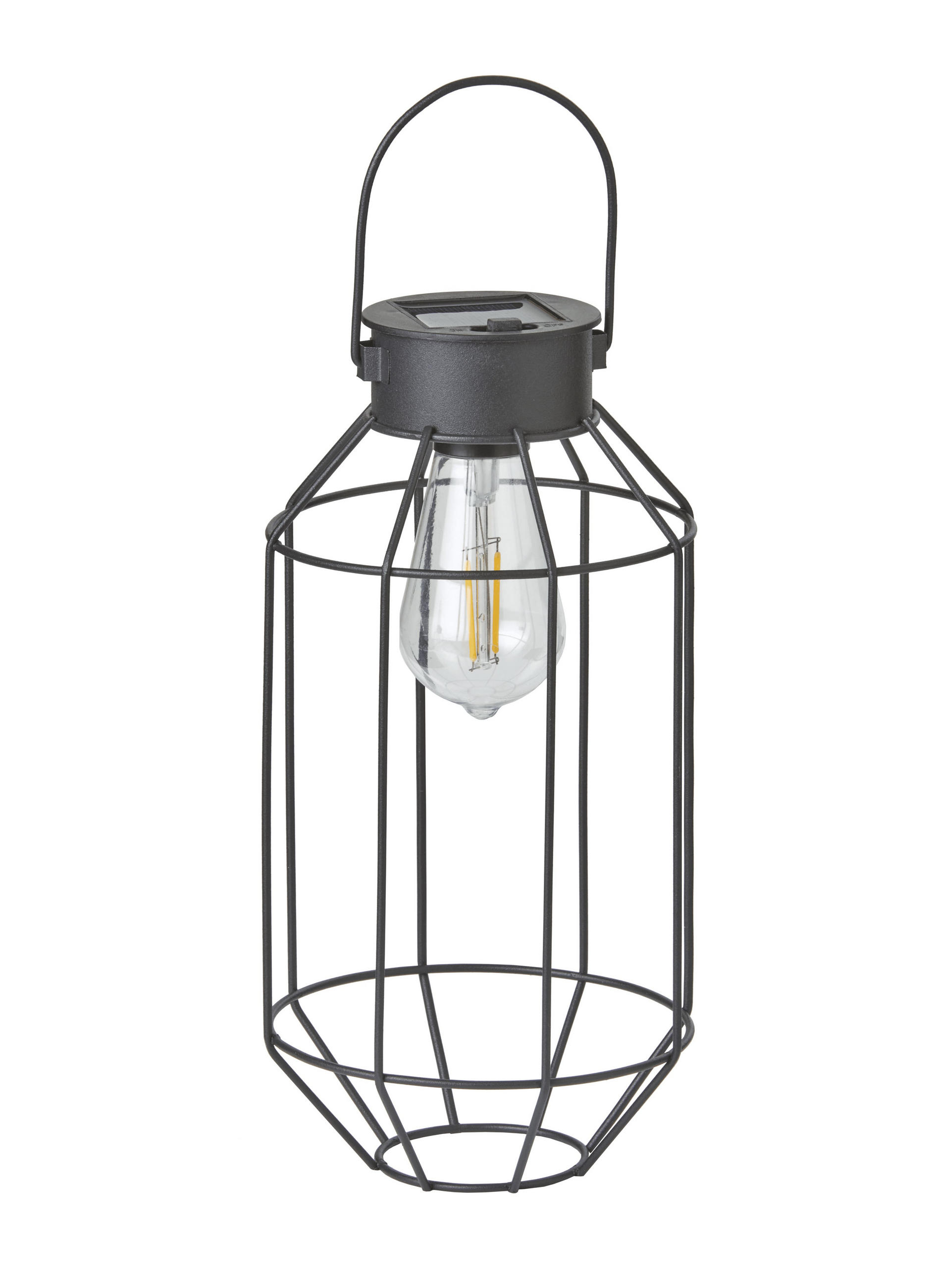 LED-SOLAR-LATERNE Dämmerungssensor Garten Balkon Modern Industrielook IP44 Laterne - Weiß, Metall (13/13/33.2cm) - Northpoint