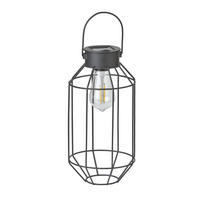 LED-SOLAR-LATERNE Dämmerungssensor Garten Balkon Modern Industrielook IP44 Laterne - Weiß, Metall (13/13/33.2cm) - Northpoint