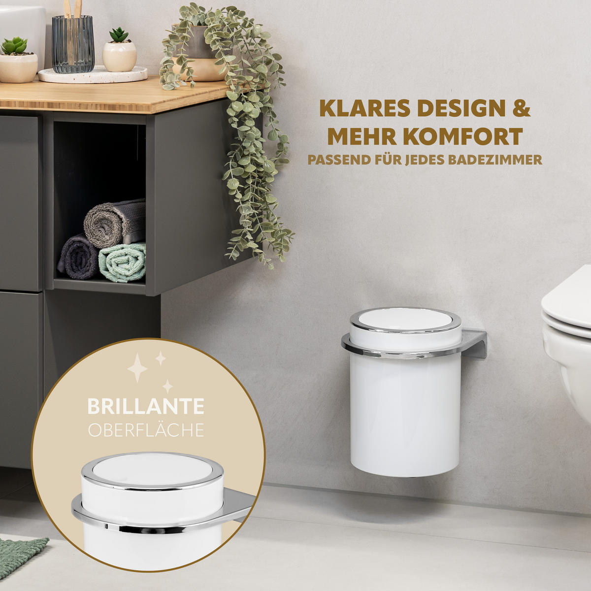 KOSMETIKEIMER SAVONA 5,5 Liter, weiß - Weiß, Kunststoff (22/24.5/22.5cm) - bremermann