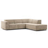 ECKSOFA mit Ottomane - Beige/Schwarz, Kunststoff/Textil (260/234cm) - home24