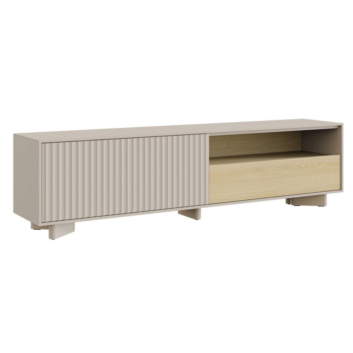 TV stolek Distria Kašmírově šedý 175/46/35 cm - béžová/šedohnědá, kompozitní dřevo (175/46/35cm) - Selsey