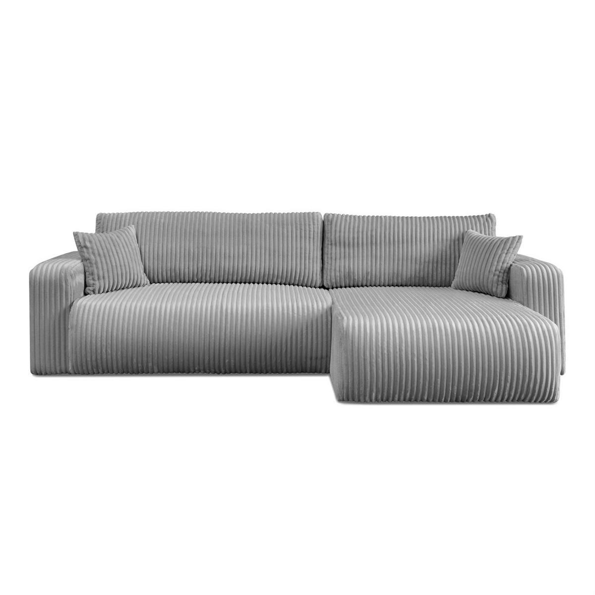 ECKSOFA PRESTIGE SOFT mit Schlaffunktion und Bettkasten, Tilia 86 - Hellgrau, Textil (277/143cm) - Lookway
