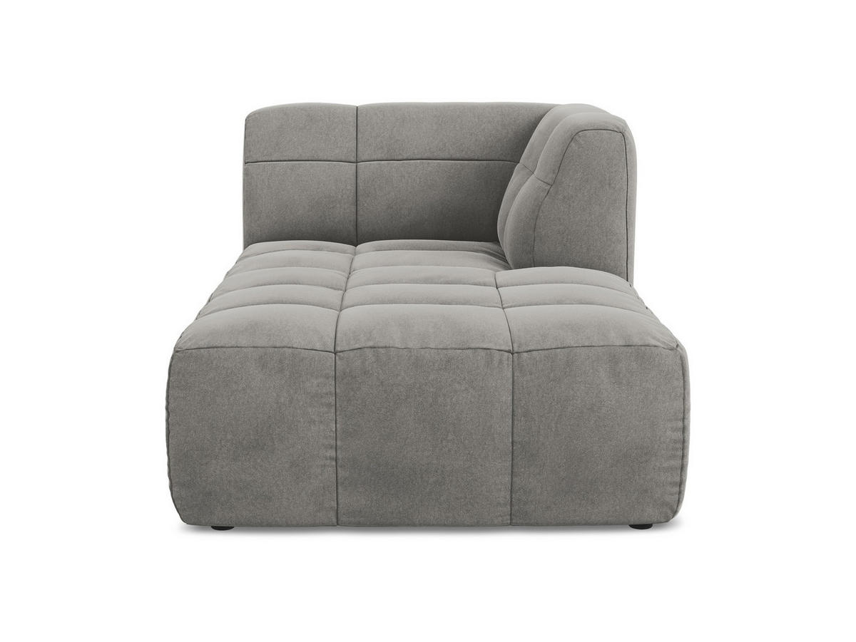 SOFAELEMENT Rechts Samt Stoff Grau - Schwarz/Grau, Holzwerkstoff/Kunststoff (101/77/175cm) - Makamii