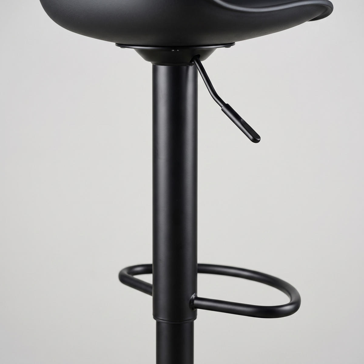 SCAUN Negru bar Set-2 reglabil pe înălțime cu spătar - negru, material plastic/metal (38/103/38cm) - Relaxdays