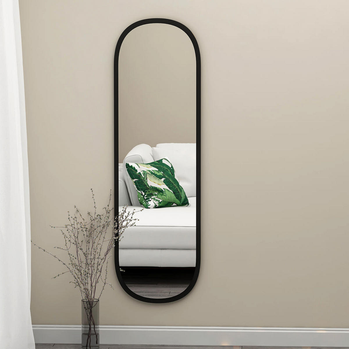 SPIEGEL Magnum 120x40cm Schwarz - Schwarz, Glas (120/40/3.5cm) - moebel17