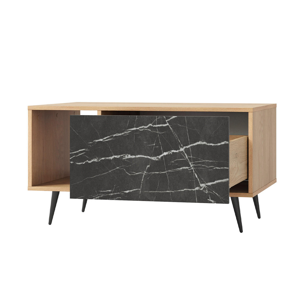COUCHTISCH Luka Holz und Schwarz - Schwarz, Holzwerkstoff (60/92/49.2cm) - Petits-meubles