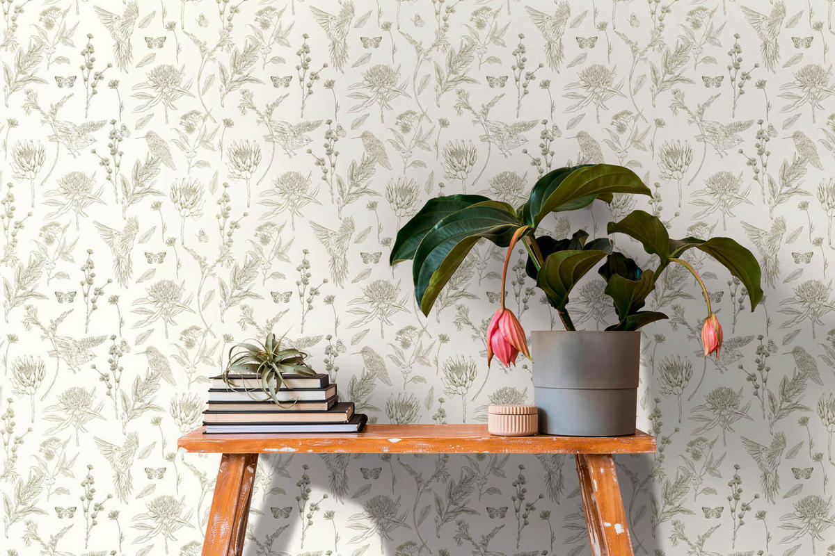 VLIESTAPETE Weiß 53/1005 cm - Grün, Textil (53/1cm) - KUNSTLOFT