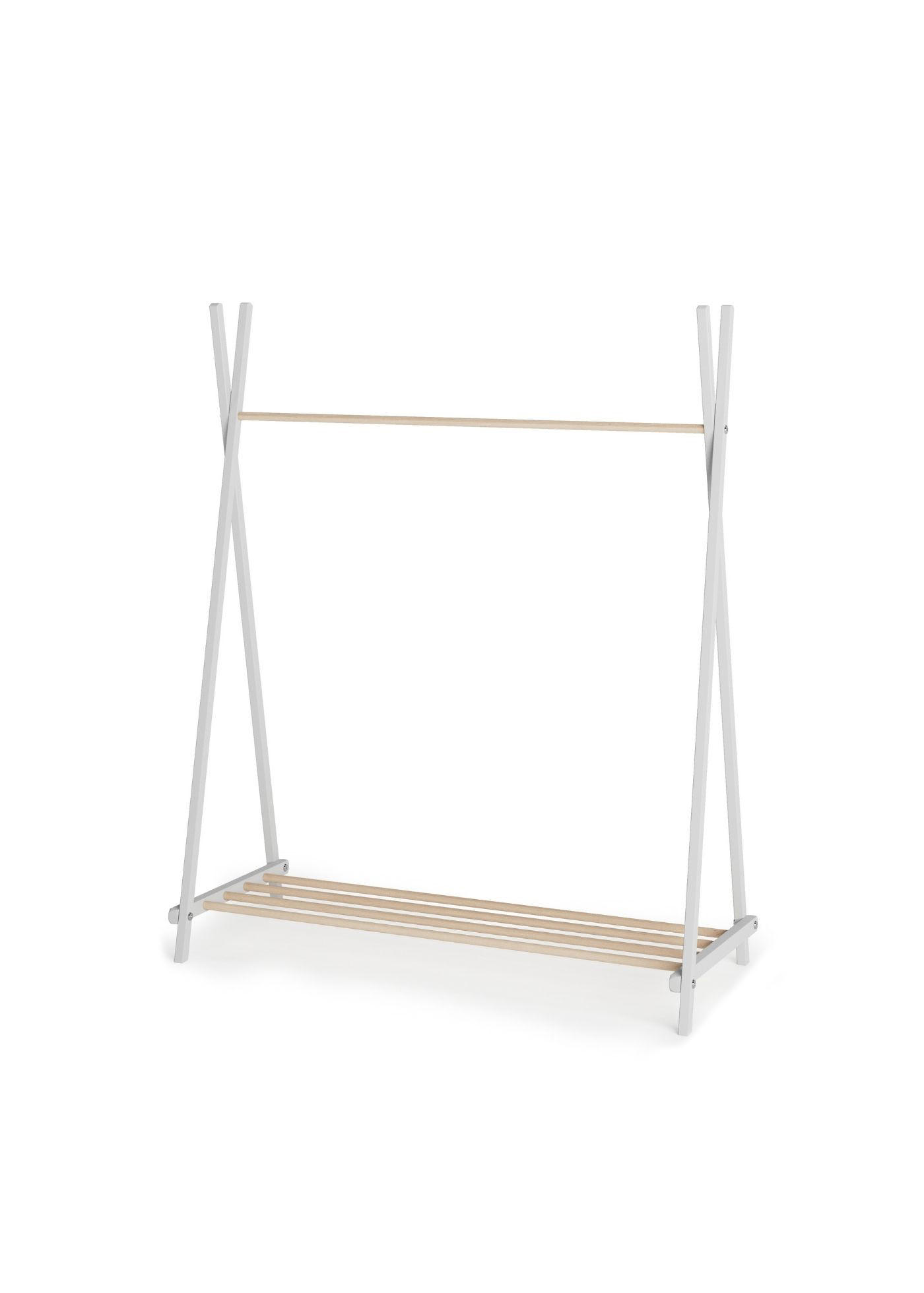 KLEIDERSTÄNDER TIDY aus Holz – offene Garderobe für Kinder- & Babyzimmer weiß/natur - Weiß/Naturfarben, Holz/Buchenholz (105/120/43cm) - Sämann – make a difference.