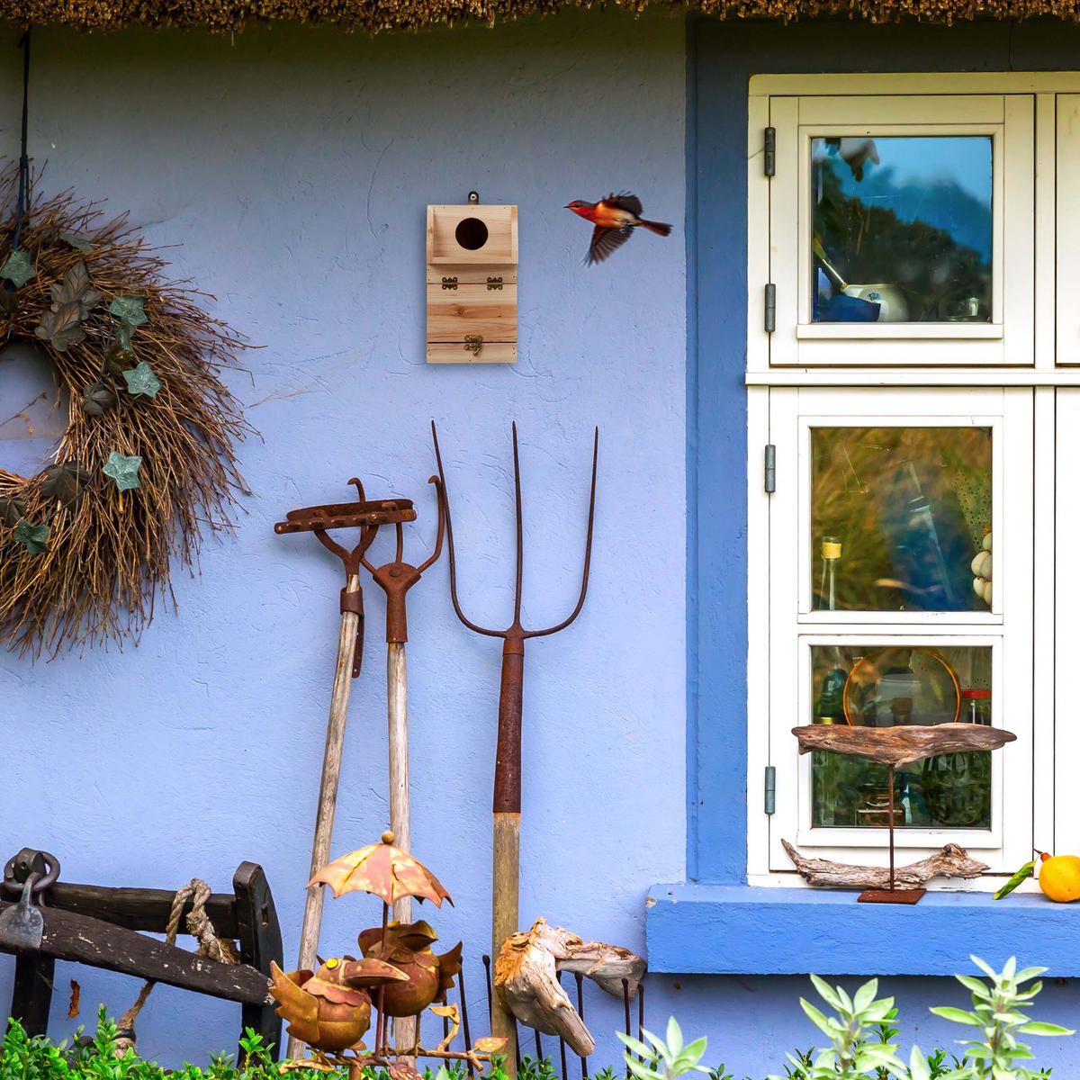 NISTKASTEN - Hellbraun, Holz/Metall (14/24.5/14cm) - Relaxdays