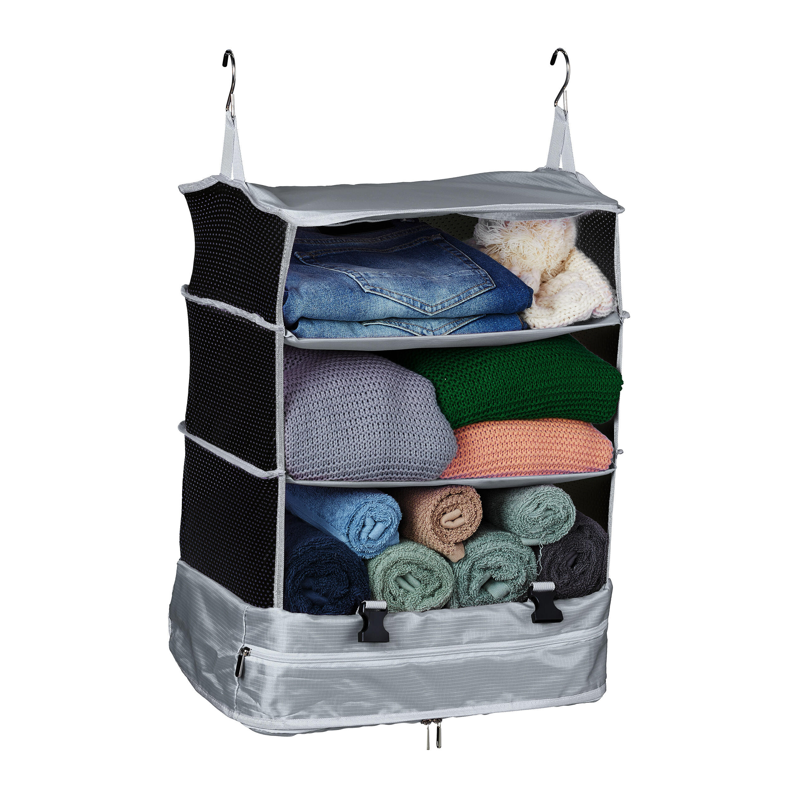 GEPÄCK-ORGANIZER - Grau, Textil/Metall (44/55/30cm) - Relaxdays