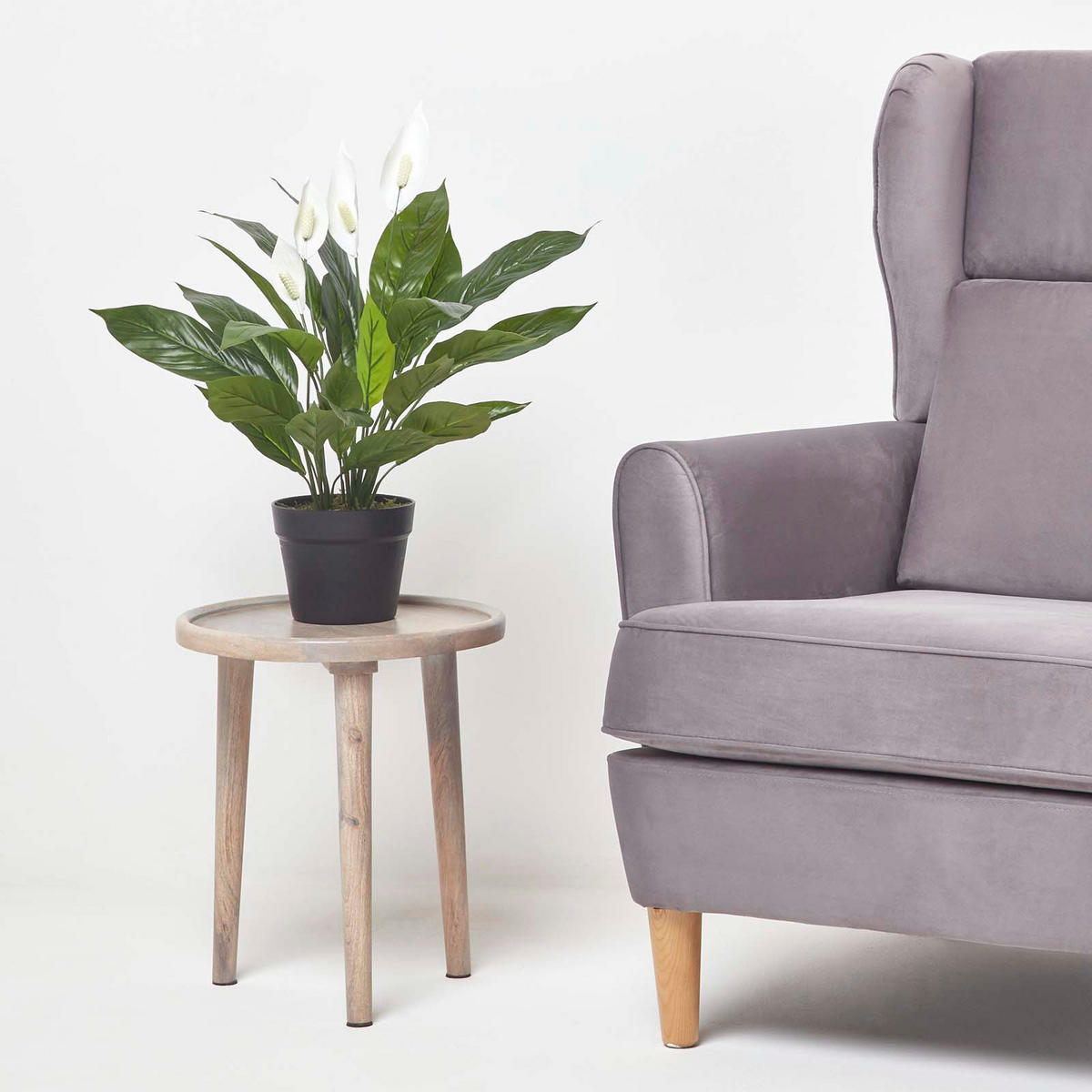 KUNSTPFLANZE Friedenslilie weiß, 60 cm - Weiß, Kunststoff (60cm) - Homescapes