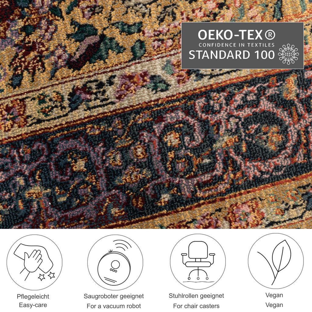 Thumbnail - Theko Webteppich, Mehrfarbig, Textil, Orientalisch, Freiform, 80x300 cm, Oeko-Tex®, für Fußbodenheizung geeignet, Teppic...
