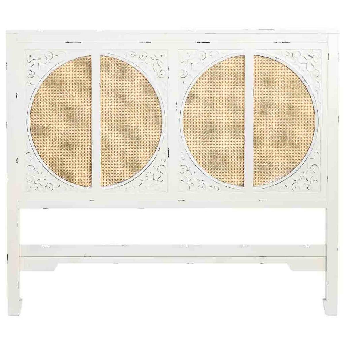 KOPFTEIL aus Holz und Gitter, weiß, 150x5x130cm - Weiß, Holz (150/130/5cm) - Wanderlust