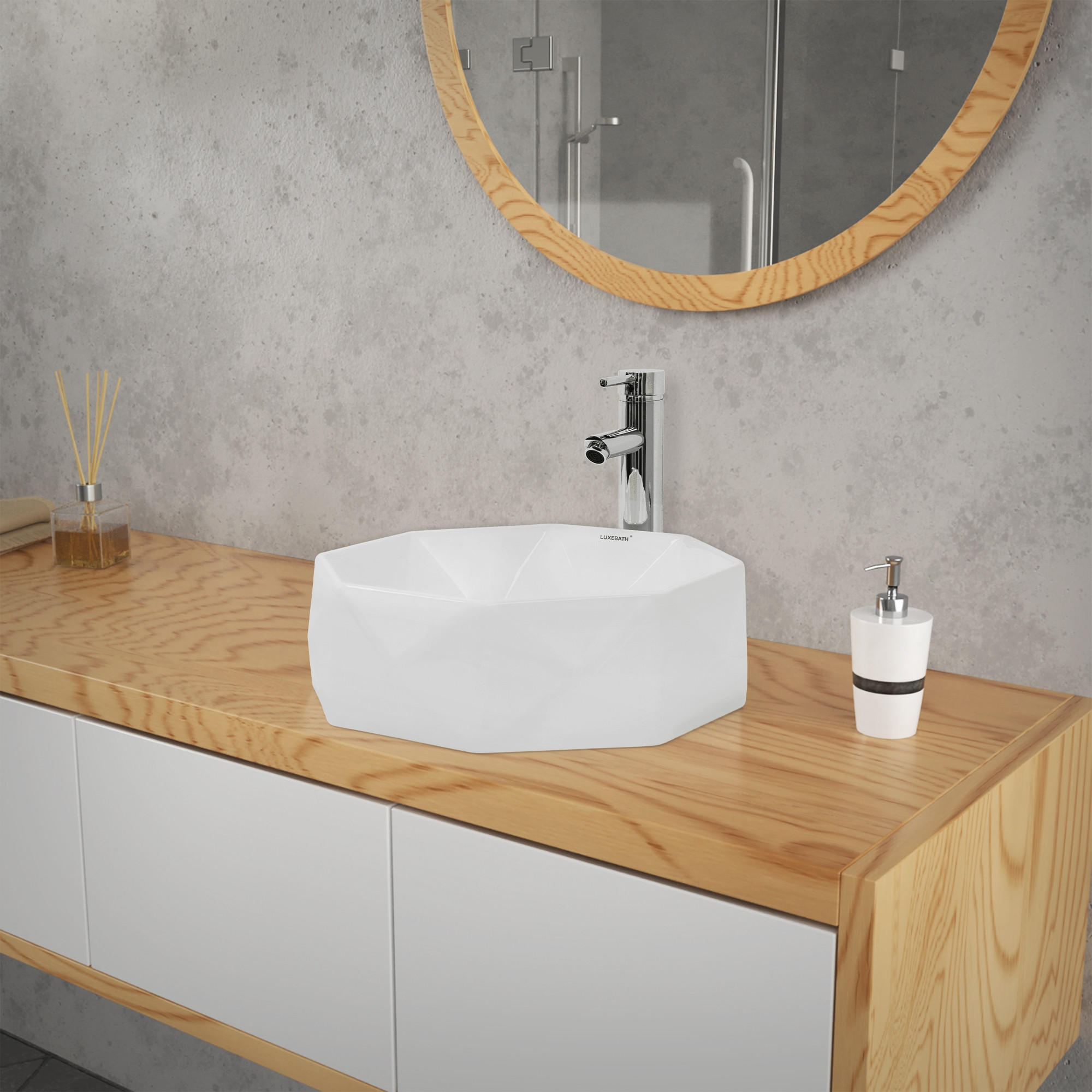 WASCHBECKEN - Weiß, Keramik (42/13.5/42cm) - ML-DESIGN