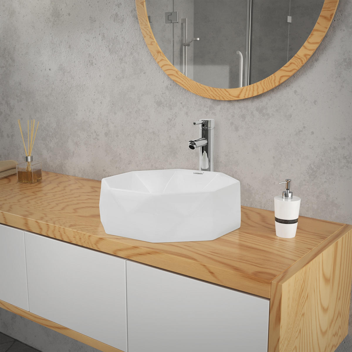 WASCHBECKEN - Weiß, Keramik (42/13.5/42cm) - ML-DESIGN